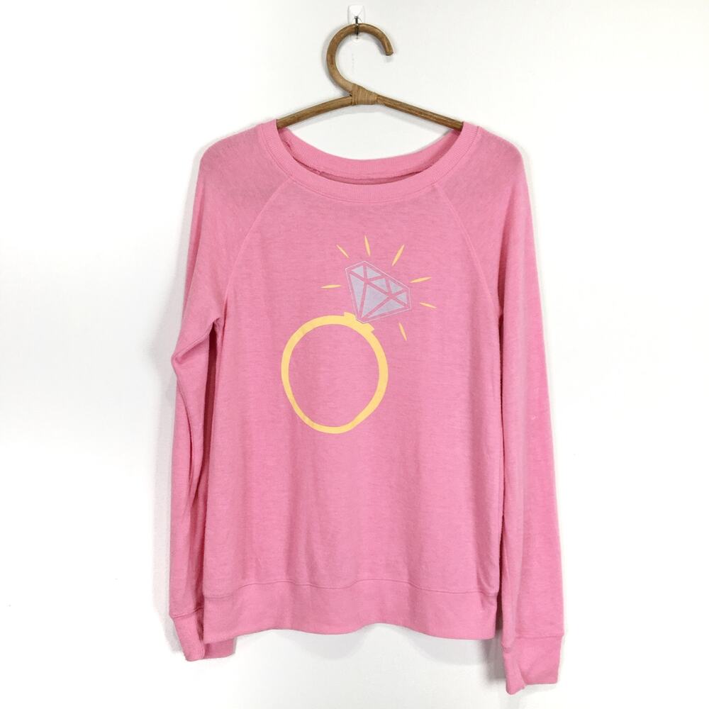 Love & Cherish pink diamond ring sweater sweatshirt pullover Size small